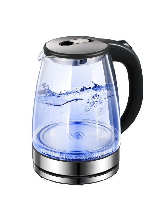 Electric Glass Kettle For Tea Coffee 1.7L Fast Boiling Water Heater LED Indicator Auto Shut Off Boil Dry Protection Stainless Steel Base Home Kitchen Appliance Office Safe Reliable Daily Use